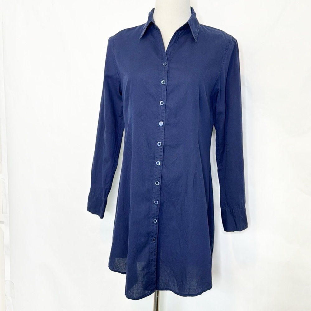 Eileen Fisher Blue Organic Cotton Shirt (S)